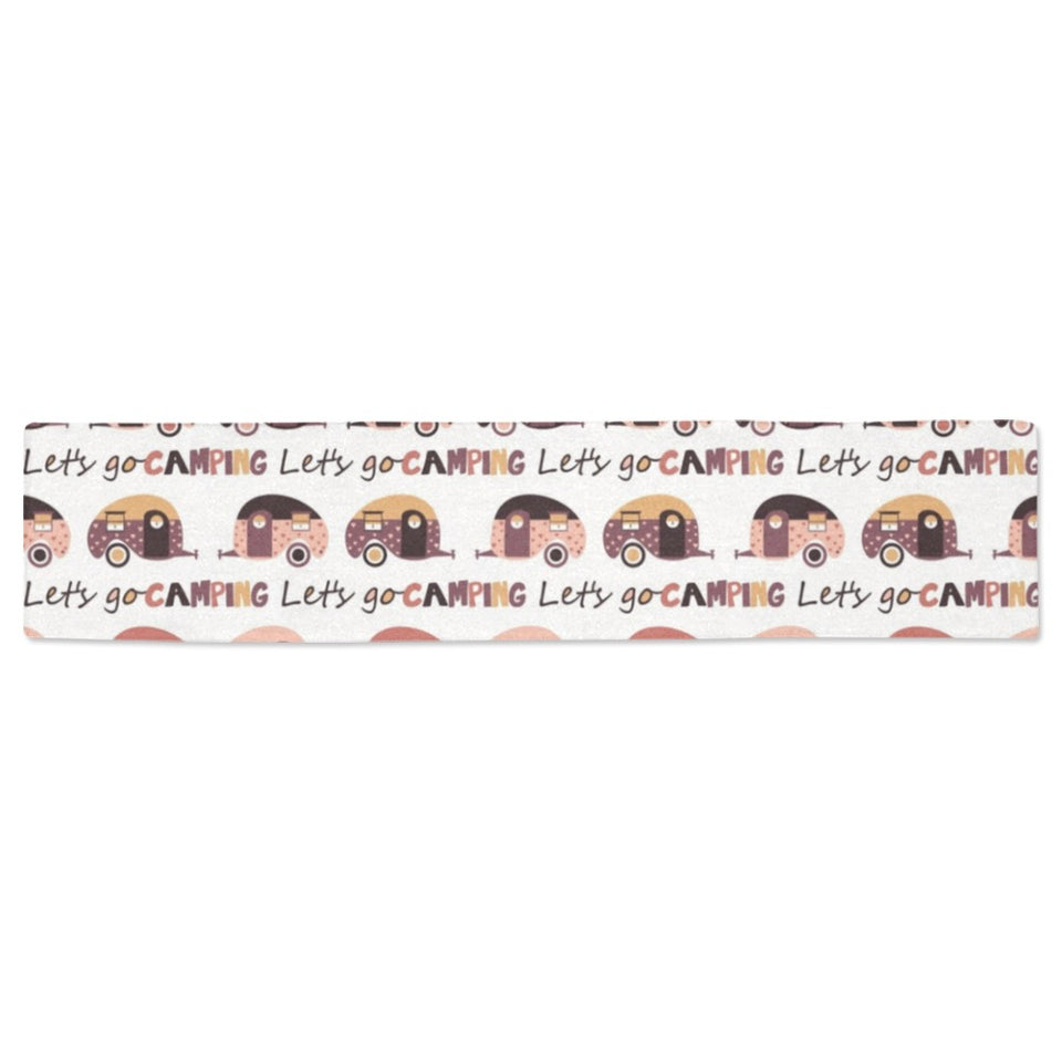 Camper Van Pattern Print Design 01 Table Runner