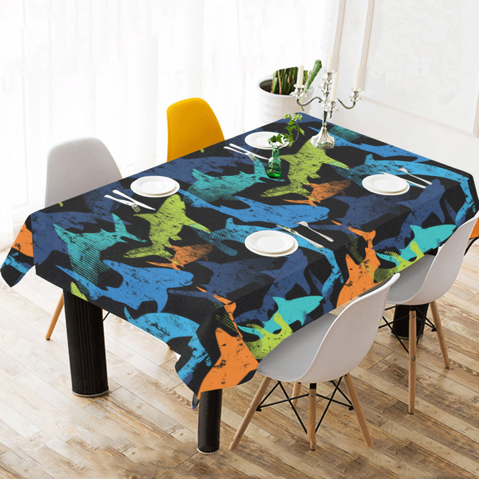 Colorful shark Tablecloth