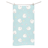 White cute hamsters heart pattern Bath Towel