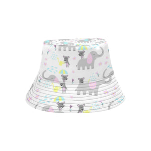 Cute elephant mouse pattern Unisex Bucket Hat