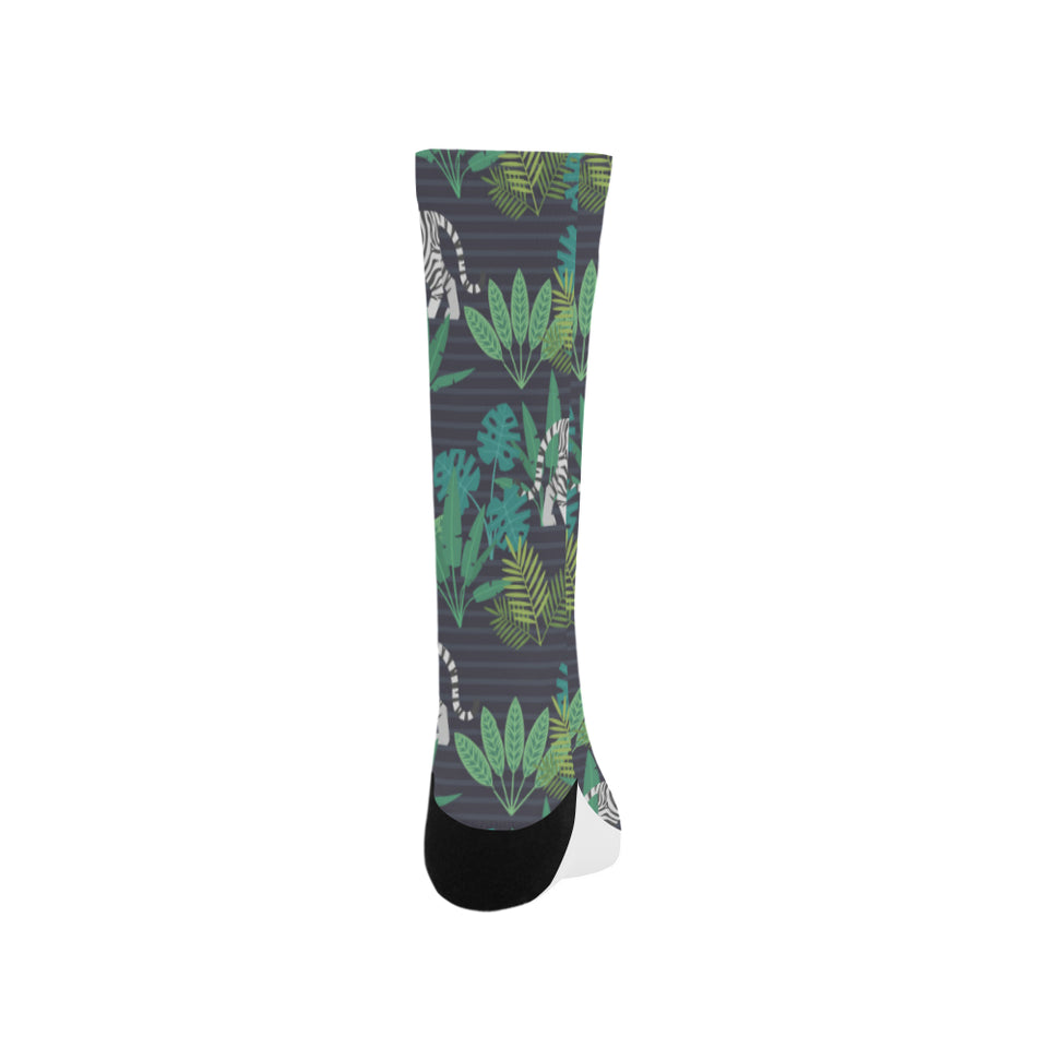 white bengal tigers tropical plant Crew Socks