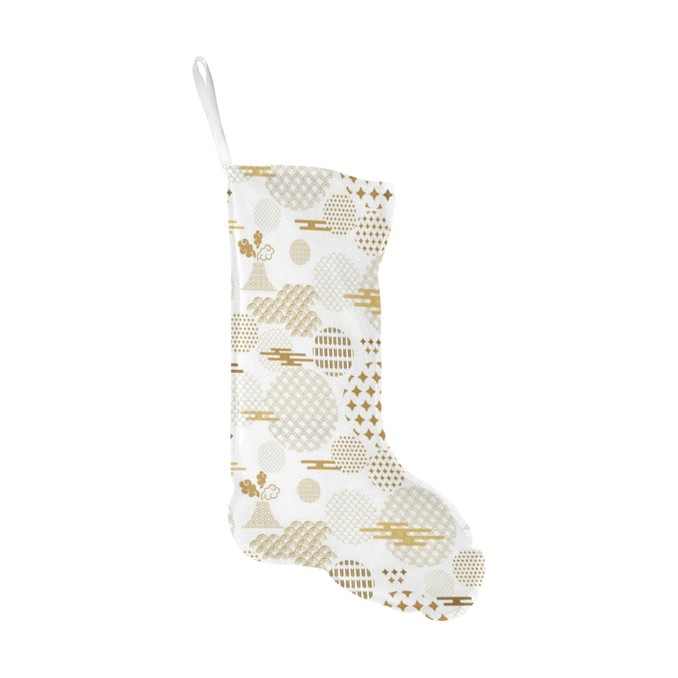 Beautiful gold japanese pattern Christmas Stocking