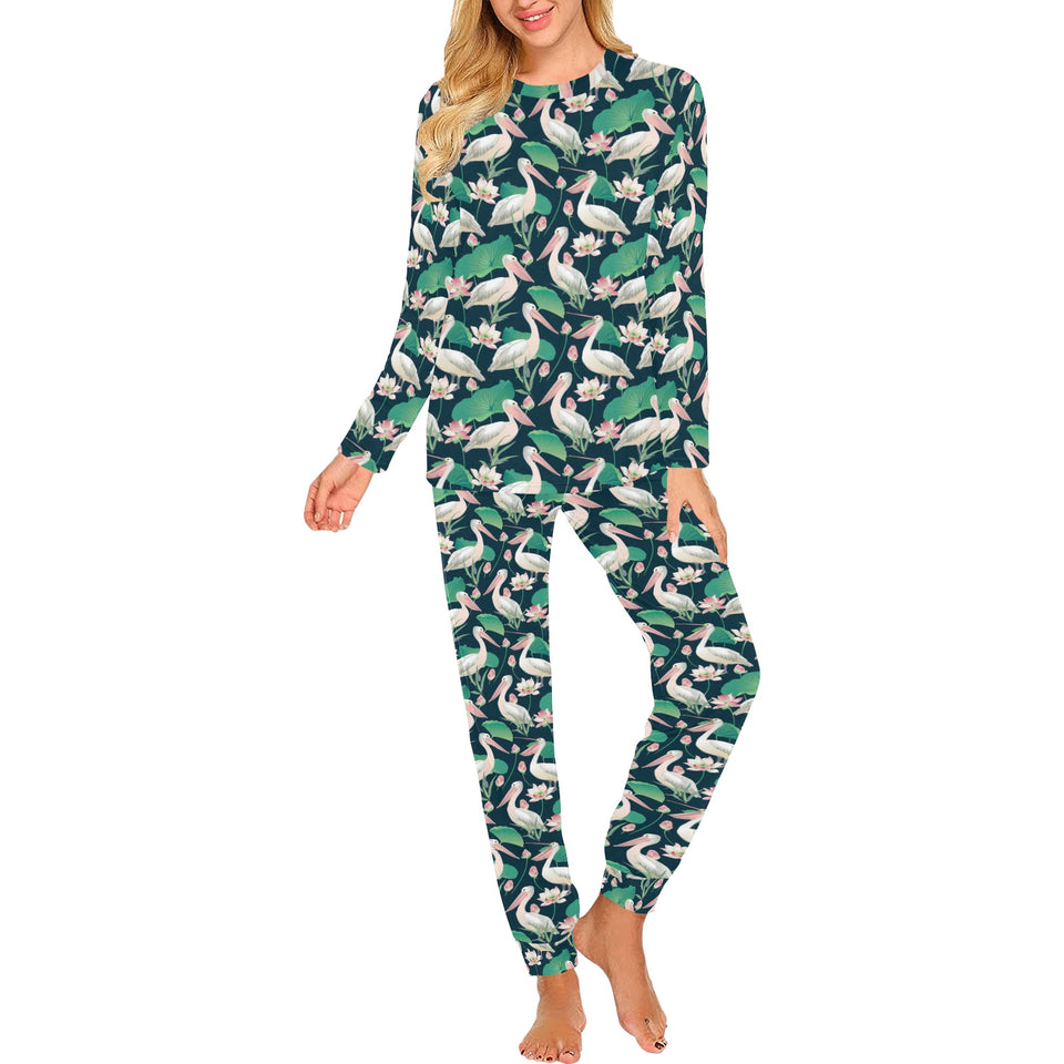Pelican Pattern Print Design 03 Women's All Over Print Pajama Set
