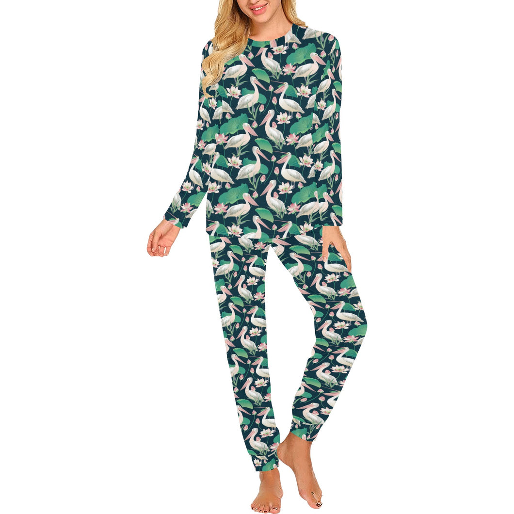 Pelican Pattern Print Design 03 Women's All Over Print Pajama Set