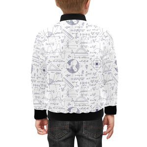 Math Pattern Print Design 03 Kids' Boys' Girls' Bomber Jacket