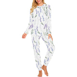 Hand painting Watercolor Lavender Women's All Over Print Pajama Set