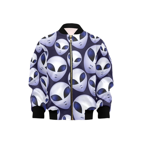 Alien Pattern Print Design 01 Kids' Boys' Girls' Bomber Jacket