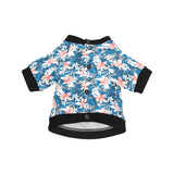 Hibiscus Pattern Print Design 02 All Over Print Pet Dog Round Neck Fuzzy Shirt