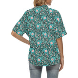Elephants jungle pattern Women's All Over Print Hawaiian Shirt