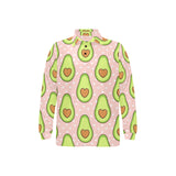 Avocado heart pink background Men's Long Sleeve Polo Shirt
