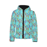 Surfboard Pattern Print Design 05 Kids' Boys' Girls' Padded Hooded Jacket