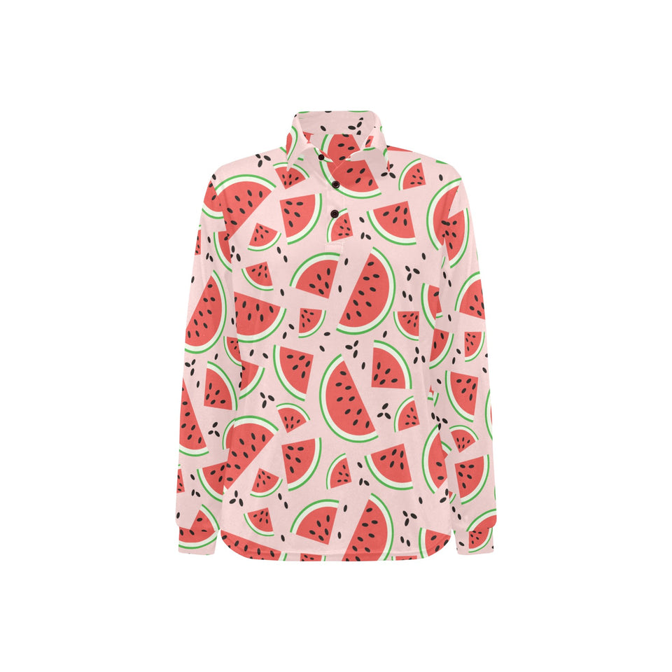 Watermelon pattern Women's Long Sleeve Polo Shirt