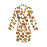 Sandwich Pattern Print Design 02 Women's Long Sleeve Belted Night Robe