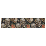 Skull rose humming bird flower pattern Table Runner