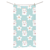 Maneki neko cat sakura Bath Towel
