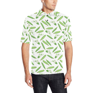 Green Peas Pattern Print Design 04 Men's All Over Print Polo Shirt