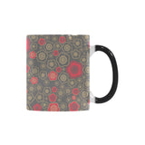 Red gold Sakura cherry blossom gray background Morphing Mug Heat Changing Mug