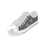 Gold ginkgo leaves Men's Low Top Shoes White