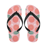 Grapefruit leaves flower pink background Unisex Flip Flops