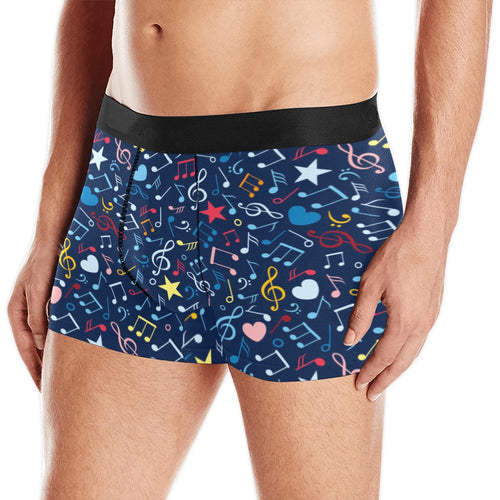 Music Notes Pattern Print Design 03 Men's All Over Print Boxer Briefs Men's Underwear