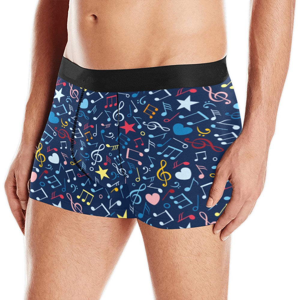 Music Notes Pattern Print Design 03 Men's All Over Print Boxer Briefs Men's Underwear