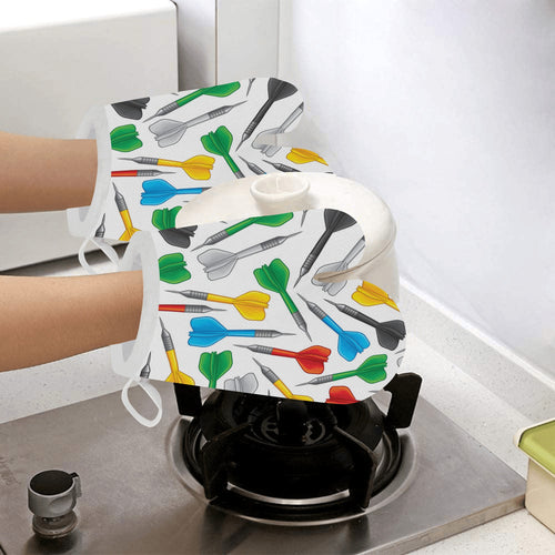 Darts Pattern Print Design 03 Heat Resistant Oven Mitts