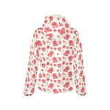 Rose Pattern Print Design 01 Women's Padded Hooded Jacket