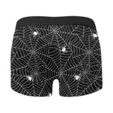 Spider web design pattern Black background white c Men's All Over Print Boxer Briefs Men's Underwear