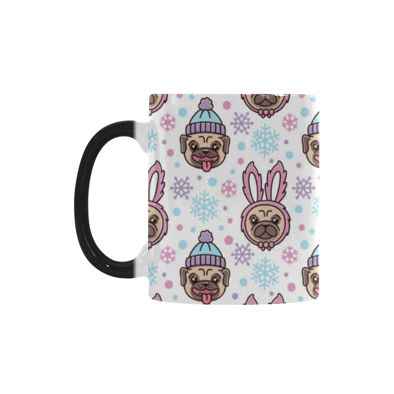 Cute pug hat rabbit costume pattern Morphing Mug Heat Changing Mug