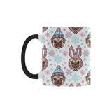 Cute pug hat rabbit costume pattern Morphing Mug Heat Changing Mug