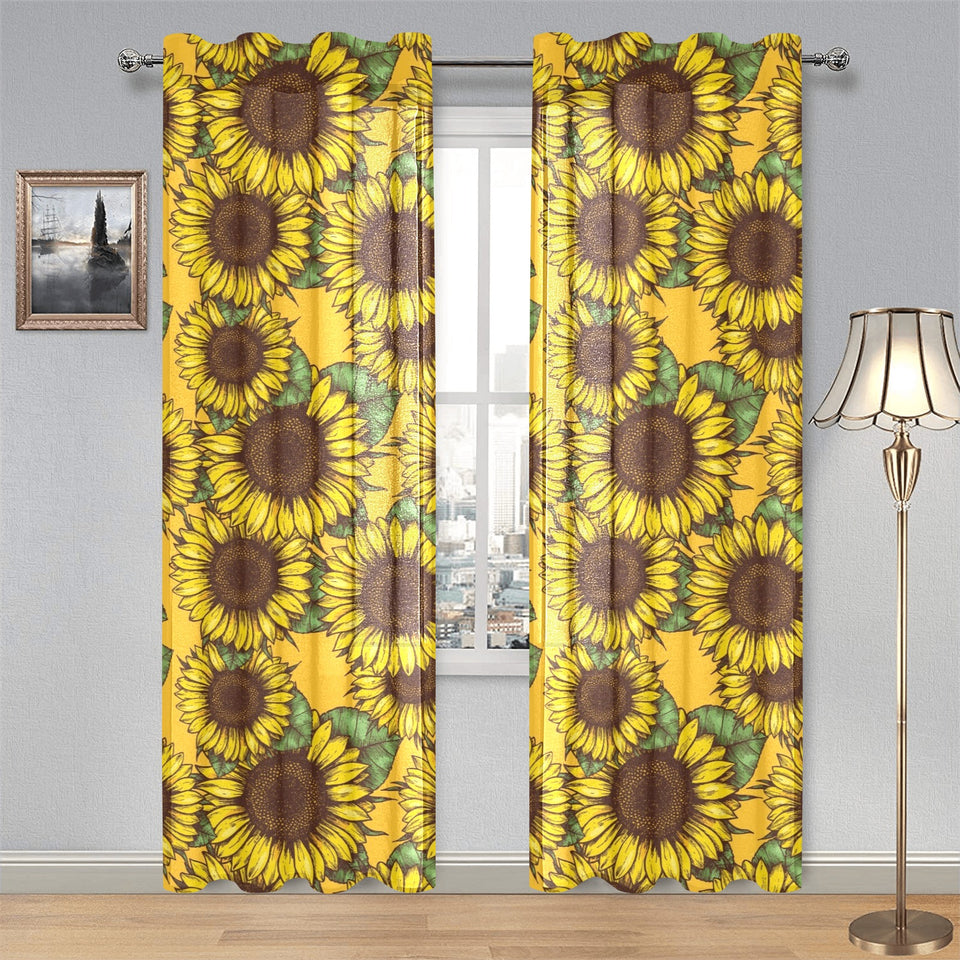 Sunflower pattern Gauze Curtain