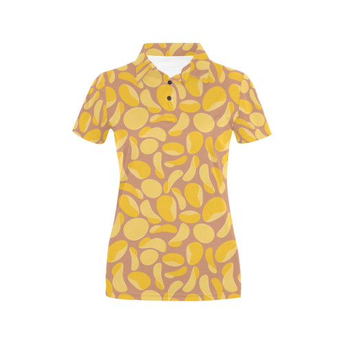 Potato Chips Pattern Print Design 01 Women's All Over Print Polo Shirt