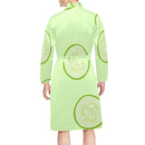 Cucumber pattern Men's Long Sleeve Belted Night Robe