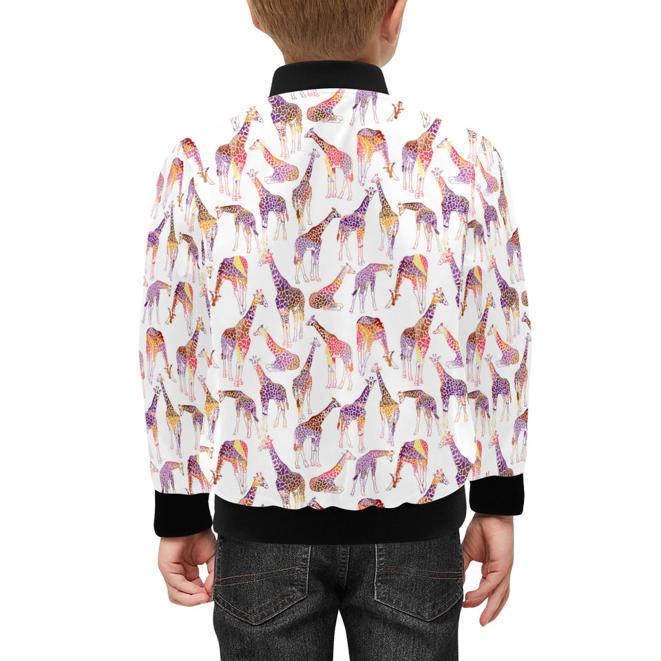 Giraffe Pattern Print Design 02 Kids' Boys' Girls' Bomber Jacket
