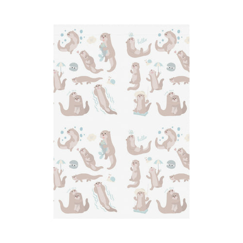 Cute sea otters pattern House Flag Garden Flag