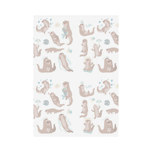 Cute sea otters pattern House Flag Garden Flag