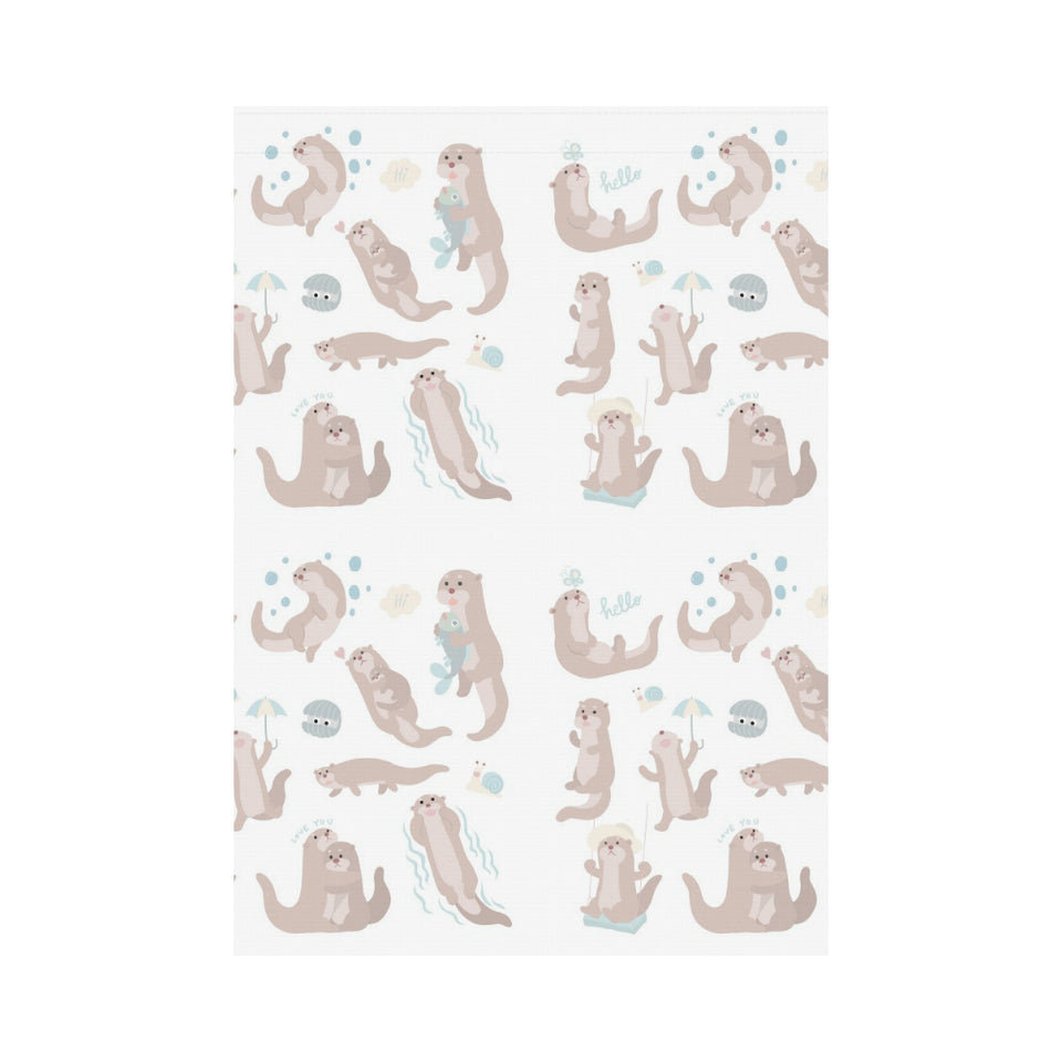 Cute sea otters pattern House Flag Garden Flag