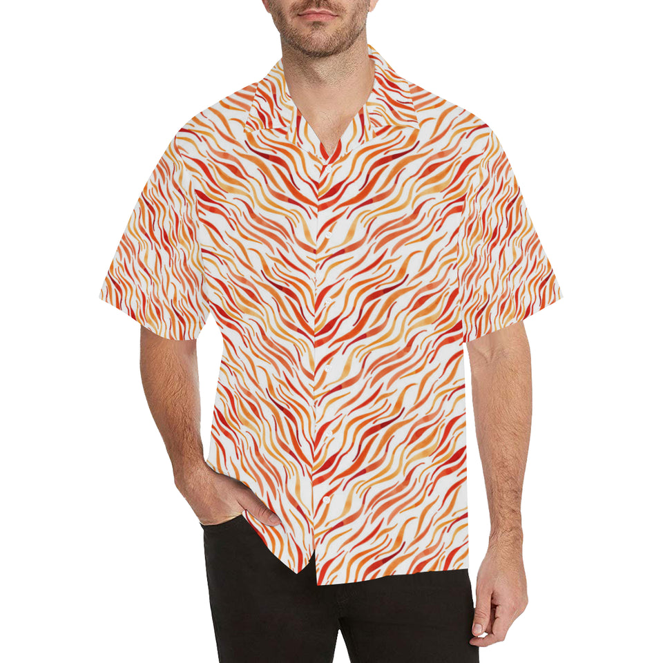 Fire flame watercolor pattern Men's All Over Print Hawaiian Shirt