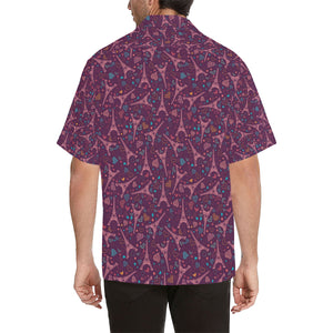 Eiffel Tower Heart Pattern Print Design 04 Men's All Over Print Hawaiian Shirt (Model T58)