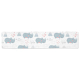 cute rhino heart pattern Table Runner