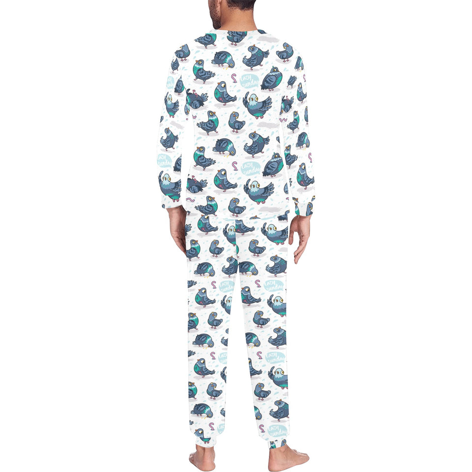 Pigeon Pattern Print Design 02 Men's All Over Print Pajama