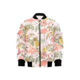 Pink flamingo birds pineapples hibiscus flower pat Kids' Boys' Girls' Bomber Jacket