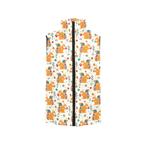 Squirrel Pattern Print Design 04 Women's Padded Vest