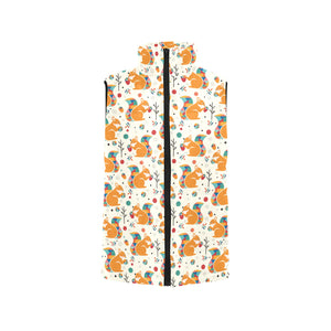 Squirrel Pattern Print Design 04 Women's Padded Vest