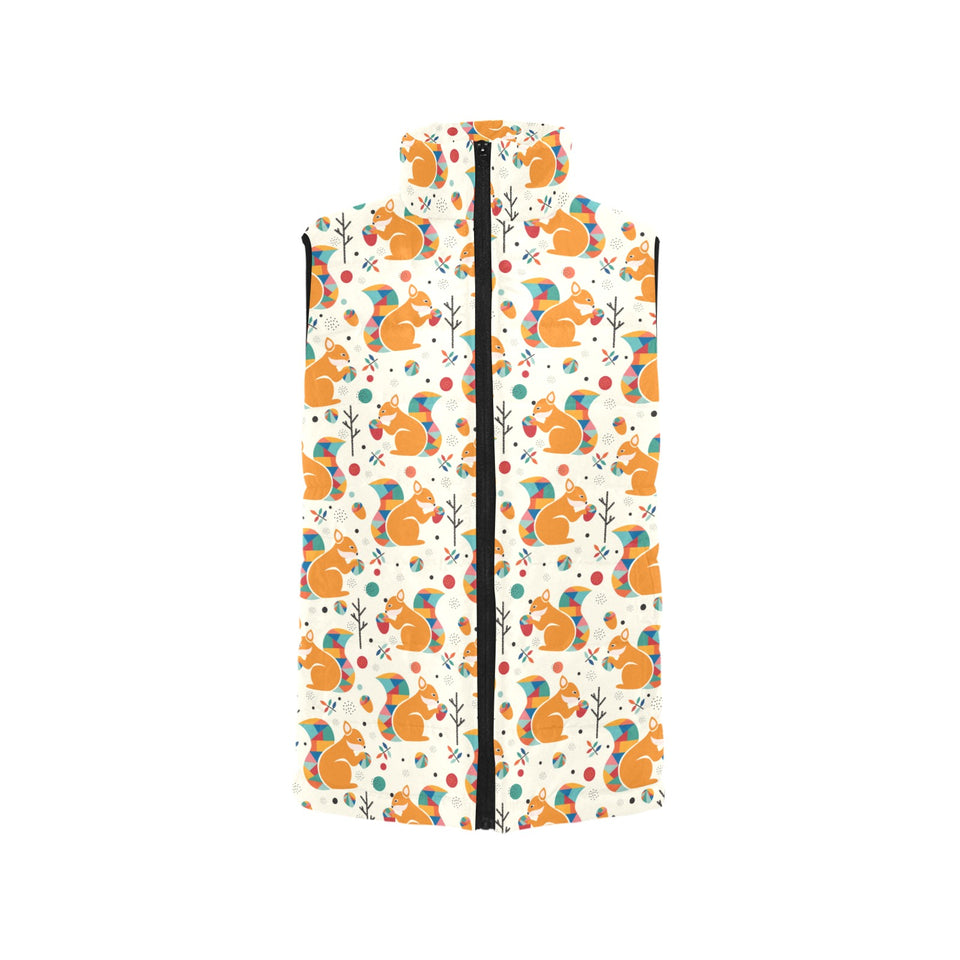 Squirrel Pattern Print Design 04 Women's Padded Vest