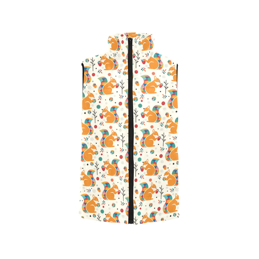Squirrel Pattern Print Design 04 Women's Padded Vest