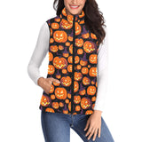 Halloween Pumpkin pattern Women's Padded Vest