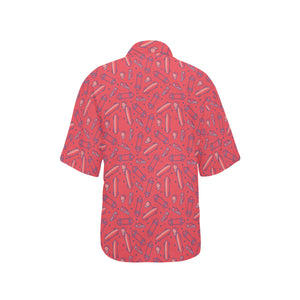 Skate Board Pattern Print Design 01 Women's All Over Print Hawaiian Shirt