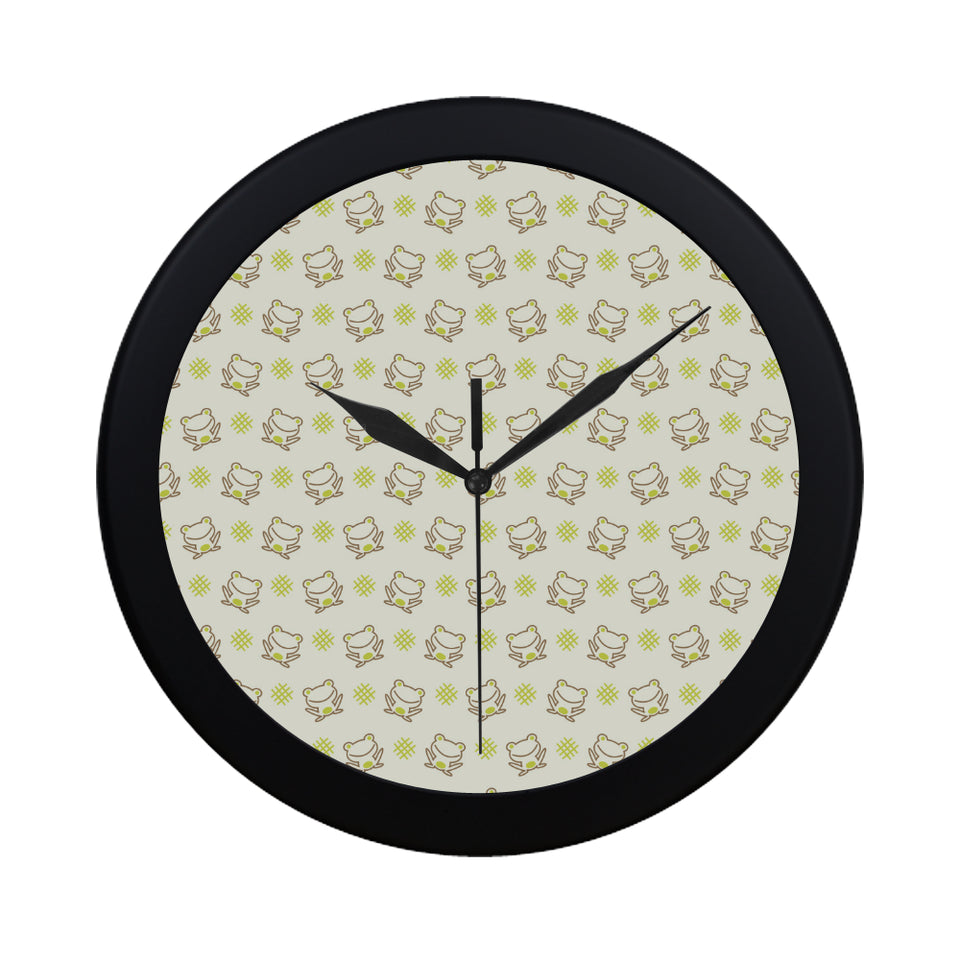 Cute cartoon frog baby pattern Elegant Black Wall Clock