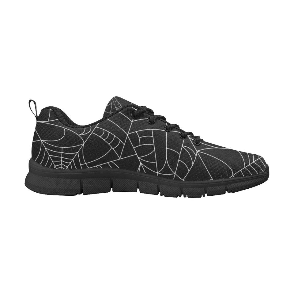 Spider web pattern Black background white cobweb Men's Sneaker Shoes